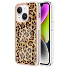 For iPhone 13 Electroplating Marble Dual-side IMD Phone Case(Leopard Print) - 1