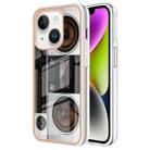 For iPhone 13 Electroplating Marble Dual-side IMD Phone Case(Retro Radio) - 1
