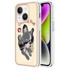 For iPhone 13 Electroplating Marble Dual-side IMD Phone Case(Lucky Dog) - 1