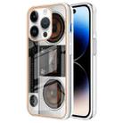 For iPhone 14 Pro Electroplating Marble Dual-side IMD Phone Case(Retro Radio) - 1