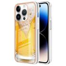For iPhone 14 Pro Electroplating Marble Dual-side IMD Phone Case(Draft Beer) - 1