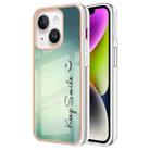 For iPhone 15 Plus Electroplating Marble Dual-side IMD Phone Case(Smile) - 1