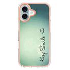 For iPhone 16 Plus Electroplating Marble Dual-side IMD Phone Case(Smile) - 2