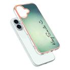 For iPhone 16 Plus Electroplating Marble Dual-side IMD Phone Case(Smile) - 3