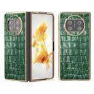 For Huawei Mate X3 Electroplating Crocodile Texture Genuine Leather Phone Case(Green) - 1