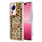 For Xiaomi 13 Lite 5G Electroplating Marble Dual-side IMD Phone Case(Leopard Print) - 1