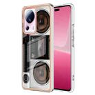 For Xiaomi 13 Lite 5G Electroplating Marble Dual-side IMD Phone Case(Retro Radio) - 1