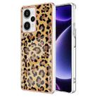 For Xiaomi Poco F5 / Redmi Note 12 Turbo Electroplating Marble Dual-side IMD Phone Case(Leopard Print) - 1