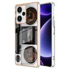 For Xiaomi Poco F5 / Redmi Note 12 Turbo Electroplating Marble Dual-side IMD Phone Case(Retro Radio) - 1