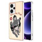 For Xiaomi Poco F5 / Redmi Note 12 Turbo Electroplating Marble Dual-side IMD Phone Case(Lucky Dog) - 1