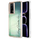 For Xiaomi Poco F5 Pro 5G / Redmi K60 Electroplating Marble Dual-side IMD Phone Case(Smile) - 1