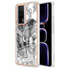 For Xiaomi Poco F5 Pro 5G / Redmi K60 Electroplating Marble Dual-side IMD Phone Case(Totem Elephant) - 1