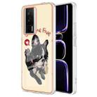 For Xiaomi Poco F5 Pro 5G / Redmi K60 Electroplating Marble Dual-side IMD Phone Case(Lucky Dog) - 1