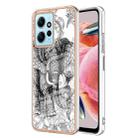 For Xiaomi Redmi Note 12 4G Electroplating Marble Dual-side IMD Phone Case(Totem Elephant) - 1