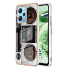 For Xiaomi Redmi Note 12 5G Global Electroplating Marble Dual-side IMD Phone Case(Retro Radio) - 1