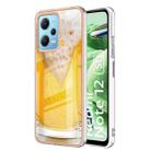 For Xiaomi Redmi Note 12 5G Global Electroplating Marble Dual-side IMD Phone Case(Draft Beer) - 1
