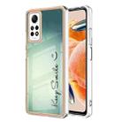 For Xiaomi Redmi Note 12 Pro 4G Global Electroplating Marble Dual-side IMD Phone Case(Smile) - 1