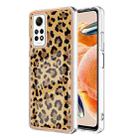 For Xiaomi Redmi Note 12 Pro 4G Global Electroplating Marble Dual-side IMD Phone Case(Leopard Print) - 1