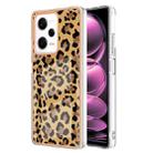 For Xiaomi Redmi Note 12 Pro 5G Global Electroplating Marble Dual-side IMD Phone Case(Leopard Print) - 1