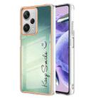 For Xiaomi Redmi Note 12 Pro+ Global Electroplating Marble Dual-side IMD Phone Case(Smile) - 1