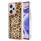 For Xiaomi Redmi Note 12 Pro+ Global Electroplating Marble Dual-side IMD Phone Case(Leopard Print) - 1