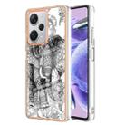 For Xiaomi Redmi Note 12 Pro+ Global Electroplating Marble Dual-side IMD Phone Case(Totem Elephant) - 1