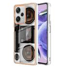 For Xiaomi Redmi Note 12 Pro+ Global Electroplating Marble Dual-side IMD Phone Case(Retro Radio) - 1