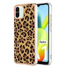 For Xiaomi Redmi A1 Electroplating Marble Dual-side IMD Phone Case(Leopard Print) - 1