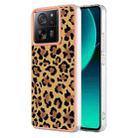 For Xiaomi 13T/13T Pro Electroplating Marble Dual-side IMD Phone Case(Leopard Print) - 1