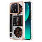 For Xiaomi 13T/13T Pro Electroplating Marble Dual-side IMD Phone Case(Retro Radio) - 1