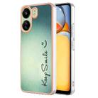 For Xiaomi Redmi 13C 4G Electroplating Marble Dual-side IMD Phone Case(Smile) - 1