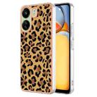 For Xiaomi Redmi 13C 4G Electroplating Marble Dual-side IMD Phone Case(Leopard Print) - 1