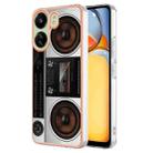 For Xiaomi Redmi 13C 4G Electroplating Marble Dual-side IMD Phone Case(Retro Radio) - 1