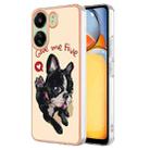 For Xiaomi Redmi 13C 4G Electroplating Marble Dual-side IMD Phone Case(Lucky Dog) - 1