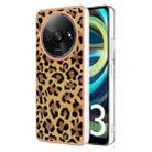 For Xiaomi Redmi A3 Electroplating Marble Dual-side IMD Phone Case(Leopard Print) - 1