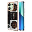 For Xiaomi Redmi Note 13 4G Global Electroplating Marble Dual-side IMD Phone Case(Retro Radio) - 1