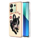 For Xiaomi Redmi Note 13 4G Global Electroplating Marble Dual-side IMD Phone Case(Lucky Dog) - 1