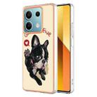 For Xiaomi Redmi Note 13 5G Electroplating Marble Dual-side IMD Phone Case(Lucky Dog) - 1