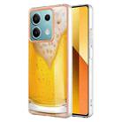 For Xiaomi Redmi Note 13 5G Electroplating Marble Dual-side IMD Phone Case(Draft Beer) - 1