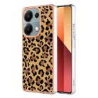 For Xiaomi Redmi Note 13 Pro 4G/Poco M6 Pro 4G Electroplating Marble Dual-side IMD Phone Case(Leopard Print) - 1