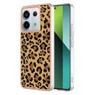 For Xiaomi Redmi Note 13 Pro 5G Electroplating Marble Dual-side IMD Phone Case(Leopard Print) - 1