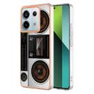 For Xiaomi Redmi Note 13 Pro 5G Electroplating Marble Dual-side IMD Phone Case(Retro Radio) - 1