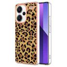 For Xiaomi Redmi Note 13 Pro+ 5G Electroplating Marble Dual-side IMD Phone Case(Leopard Print) - 1