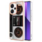 For Xiaomi Redmi Note 13 Pro+ 5G Electroplating Marble Dual-side IMD Phone Case(Retro Radio) - 1