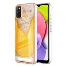 For Samsung Galaxy A03s US Version Electroplating Marble Dual-side IMD Phone Case(Draft Beer) - 1