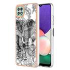 For Samsung Galaxy A22 5G US Version Electroplating Marble Dual-side IMD Phone Case(Totem Elephant) - 1