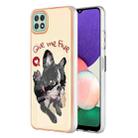 For Samsung Galaxy A22 5G US Version Electroplating Marble Dual-side IMD Phone Case(Lucky Dog) - 1