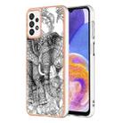 For Samsung Galaxy A73 5G Electroplating Marble Dual-side IMD Phone Case(Totem Elephant) - 1