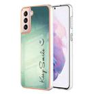 For Samsung Galaxy S21+ 5G Electroplating Marble Dual-side IMD Phone Case(Smile) - 1
