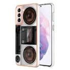 For Samsung Galaxy S21+ 5G Electroplating Marble Dual-side IMD Phone Case(Retro Radio) - 1